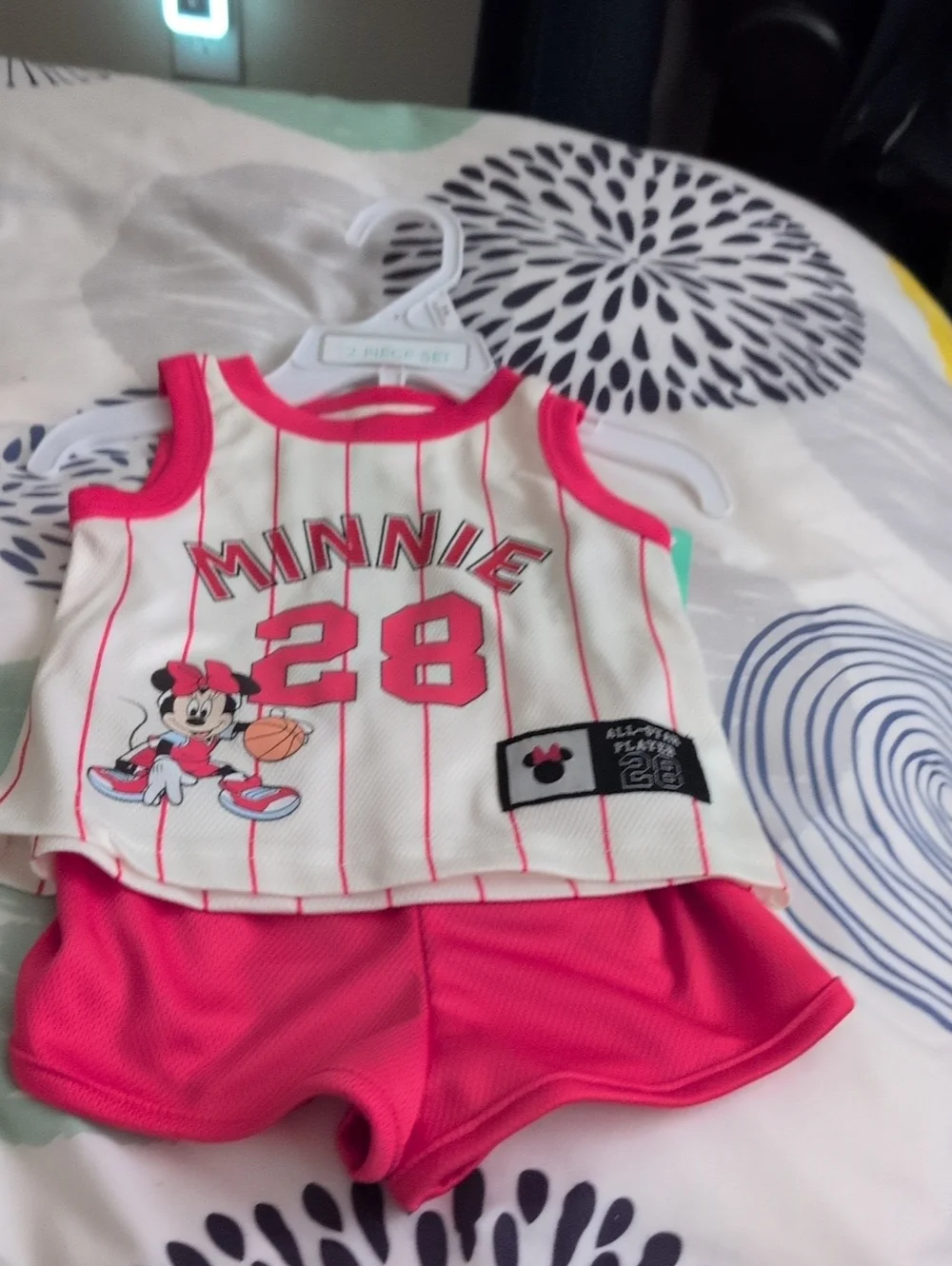 Disney Minnie Pink and White Jersey Set - Pink Shorts